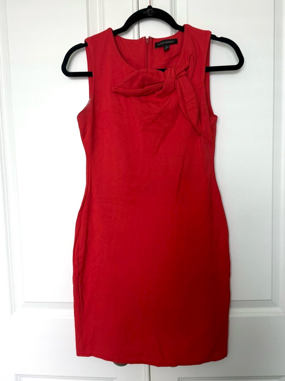 Banana Republic Dark Orange Sleeveless Sheath Dress with Neck Bow